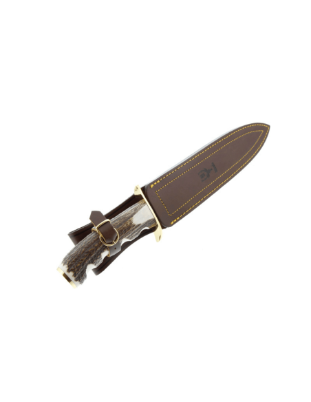 Muela Cerf 9316 kniv rustfritt stålblad 24 cm gevirhåndtak + skinnslire