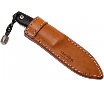 LionSteel M1.GBK coltello 7,5 cm lama nera manico G10 + fodero in pelle 2