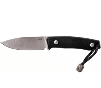 LionSteel M1.GBK veitsi 7.5cm terä musta G10 kahva + nahkatuppi