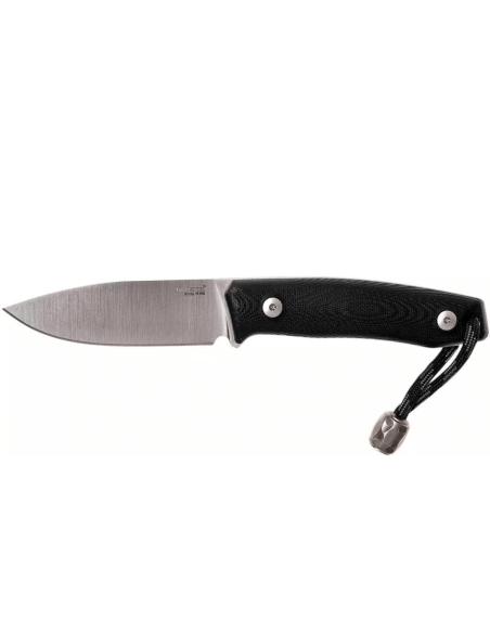 LionSteel M1.GBK coltello 7,5 cm lama nera manico G10 + fodero in pelle