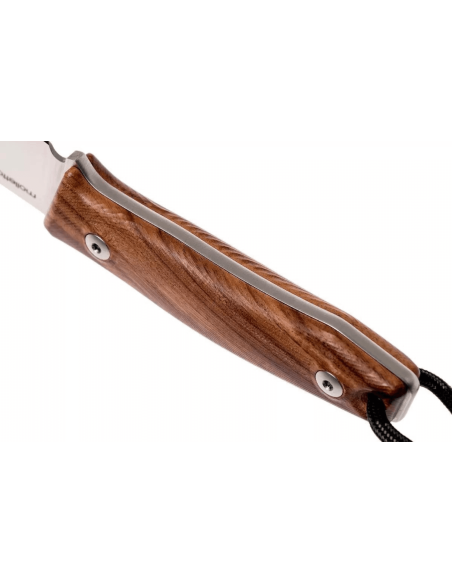 LionSteel M1.ST coltello 7,5 cm lama Santos manico in legno + fodero in pelle