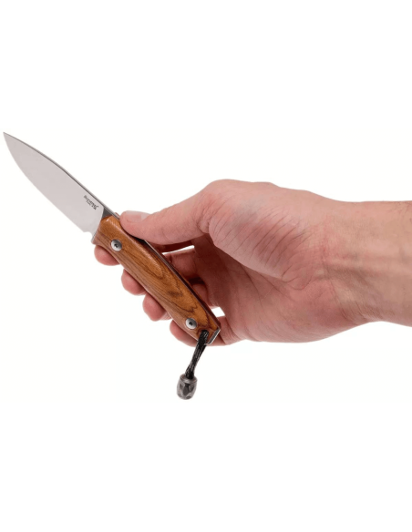 LionSteel M1.ST kniv 7,5 cm blad Santos træhåndtag + læderskede
