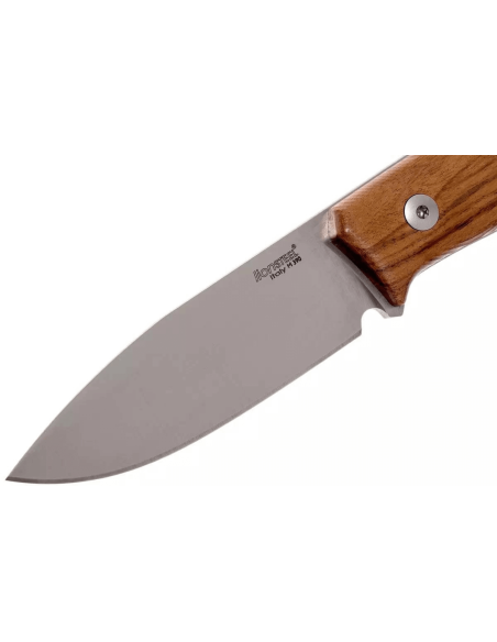 LionSteel M1.ST kniv 7,5 cm blad Santos trähandtag + läderslida