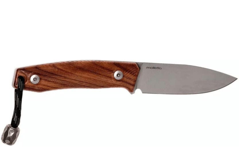 LionSteel M1.ST knife 7.5cm blade Santos wood handle + leather sheath