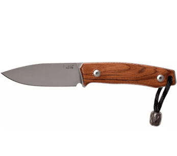 LionSteel M1.ST mes 7.5cm lemmet Santos houten handvat + leren schede