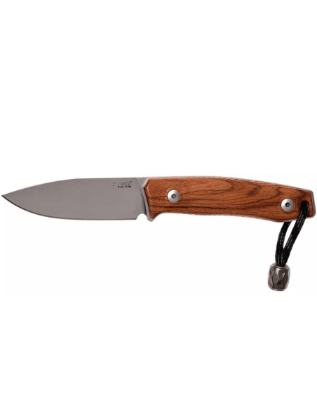 LionSteel M1.ST knife 7.5cm blade Santos wood handle + leather sheath