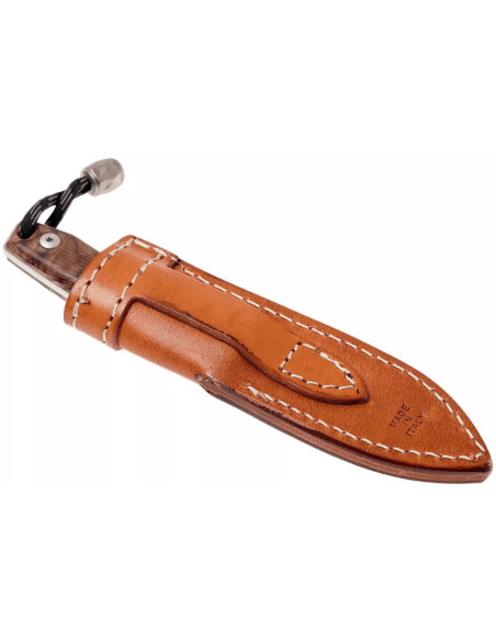 LionSteel M1.WN veitsi 7.5cm terä pähkinäkahva + nahkatuppi