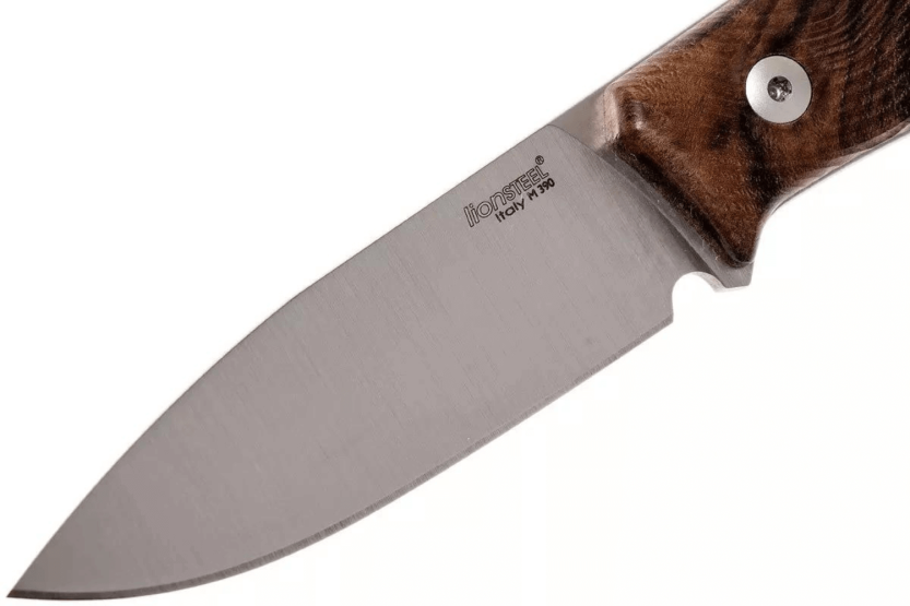 LionSteel M1.WN coltello lama 7,5 cm manico in noce + fodero in pelle