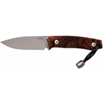 LionSteel M1.WN veitsi 7.5cm terä pähkinäkahva + nahkatuppi