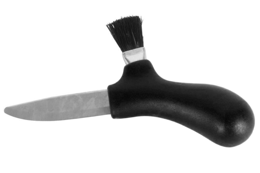 Mora Karl-Johan 10906 svampkniv 6,2cm rostfritt stålblad svart polypropylenhandtag + fodral