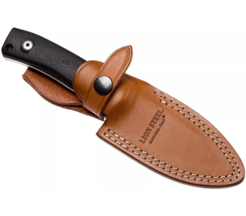 LionSteel M4.G10 veitsi 9.5cm terä G10 kahva + nahkatuppi 2