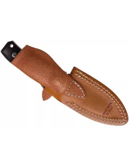 LionSteel M4.G10-kniv 9,5 cm blad G10-håndtag + læderskede