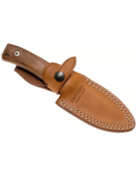 LionSteel M4.ST kniv 9,5 cm blad sandeltrehåndtak + skinnslire