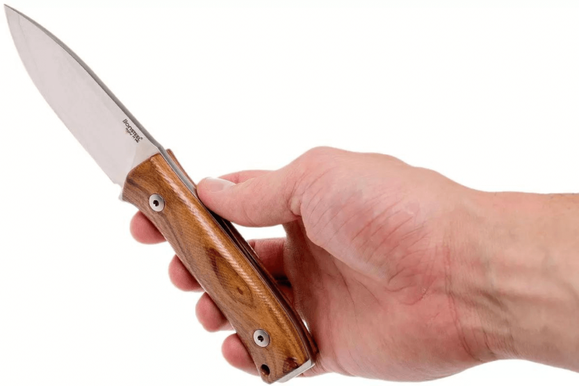 LionSteel M4.ST kniv 9,5 cm blad sandelträhandtag + läderslida