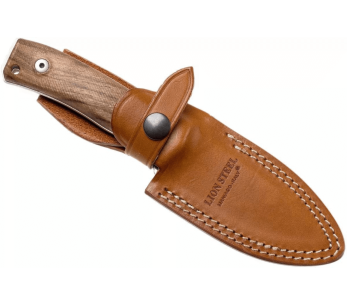 LionSteel M4.WN kniv 9,5 cm blad valnötshandtag + läderslida 2