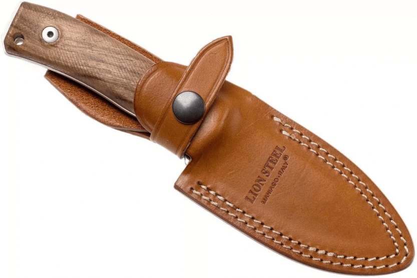 Messer LionSteel M4.WN Klinge 9,5cm Griff aus Walnussholz + Lederetui