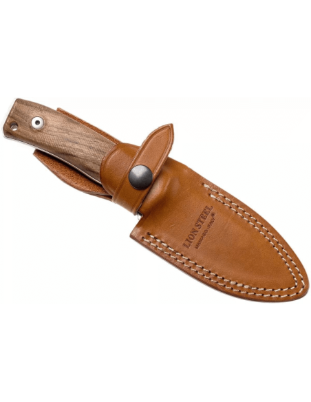 Faca LionSteel M4.WN Lâmina de 9,5 cm cabo em nogueira + bainha em pele
