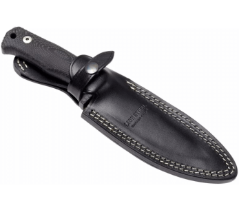 Coltello LionSteel T5.MI 12,8 cm manico in micarta nera + fodero in pelle 2