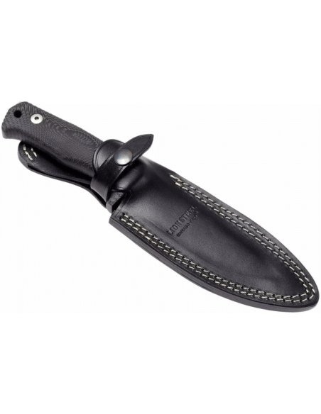Faca LionSteel T5.MI Cabo em micarta preta de 12,8 cm + bainha em pele