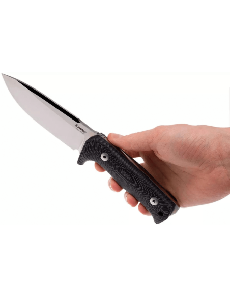 LionSteel T5.MI kniv 12,8 cm svart micartahåndtak + skinnslire