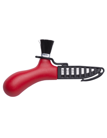 Mora Karl-Johan 12206 soppkniv 6,2 cm rustfritt stålblad rødt polypropylenhåndtak + etui