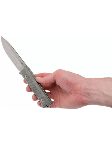 LionSteel B40.CVG coltello 10,3cm lama verde micarta manico fodero + fodero in pelle