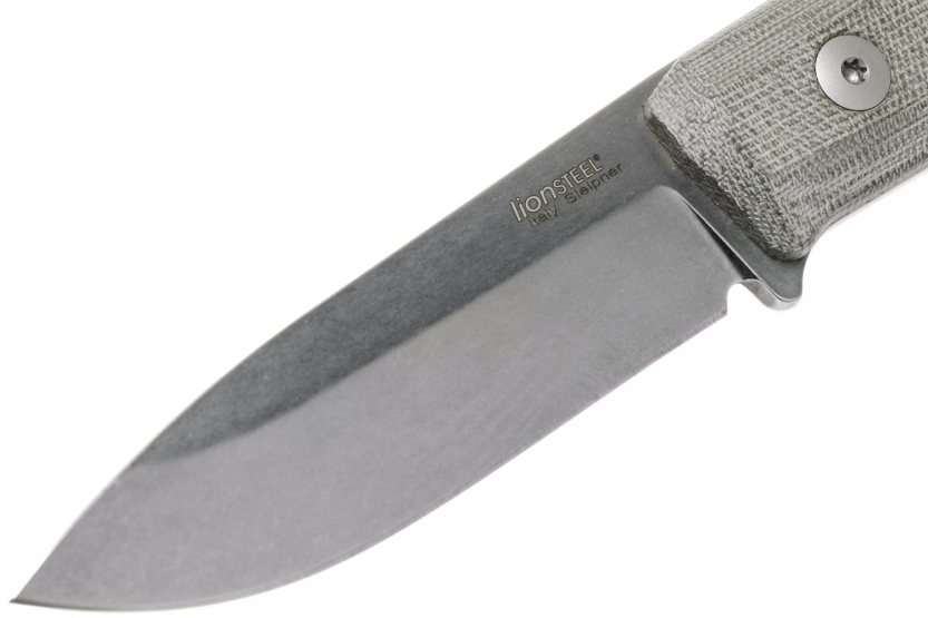 LionSteel B40.CVG coltello 10,3cm lama verde micarta manico fodero + fodero in pelle