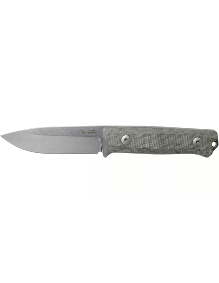 Faca LionSteel B40.CVG com 10,3 cm de lâmina e cabo em micarta verde + bainha em pele