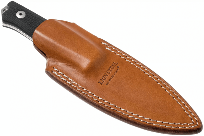 LionSteel B40.GBK kniv 10,3 cm blad svart G10-håndtak + skinnslire