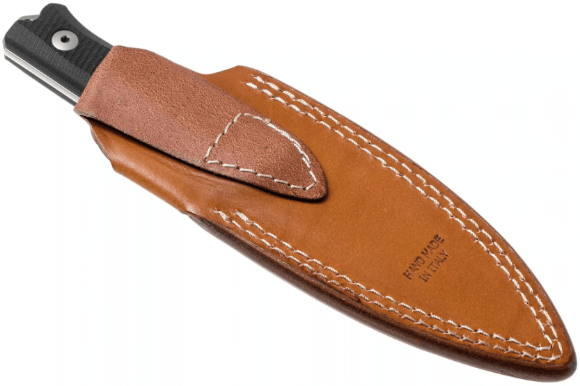 LionSteel B40.GBK kniv 10,3 cm blad sort G10 håndtag + læderskede