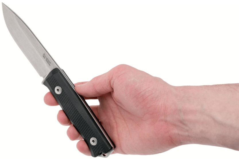 LionSteel B40.GBK kniv 10,3 cm blad sort G10 håndtag + læderskede