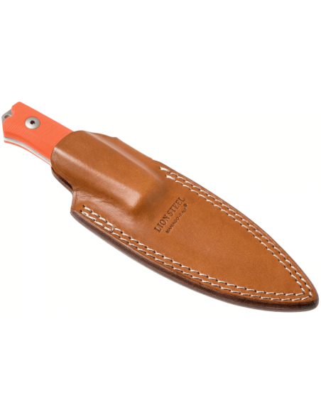 LionSteel B40.GOR kniv 10,3 cm blad oransje G10-håndtak + skinnslire
