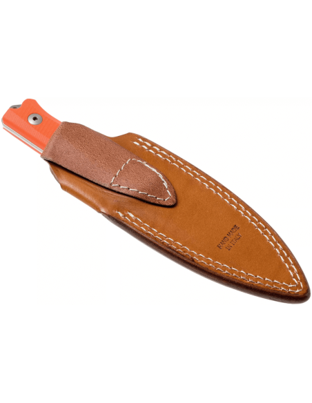 LionSteel B40.GOR kniv 10,3 cm blad oransje G10-håndtak + skinnslire