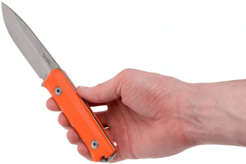 LionSteel B40.GOR mes 10.3cm lemmet oranje G10 handvat + lederen schede