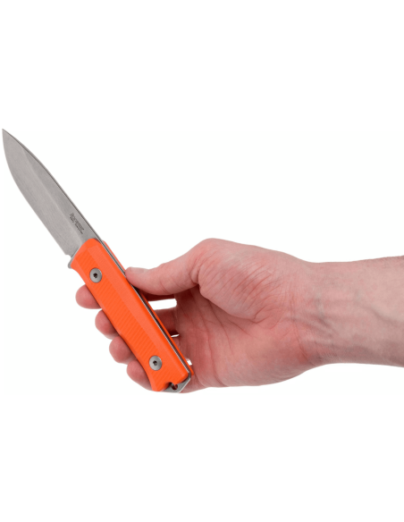 Faca LionSteel B40.GOR Lâmina de 10,3 cm cabo G10 laranja + bainha em pele