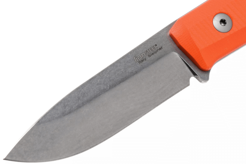 LionSteel B40.GOR kniv 10,3 cm blad orange G10 håndtag + læderskede