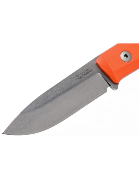 Messer LionSteel B40.GOR Klinge 10,3cm Griff aus G10 orange + Lederetui