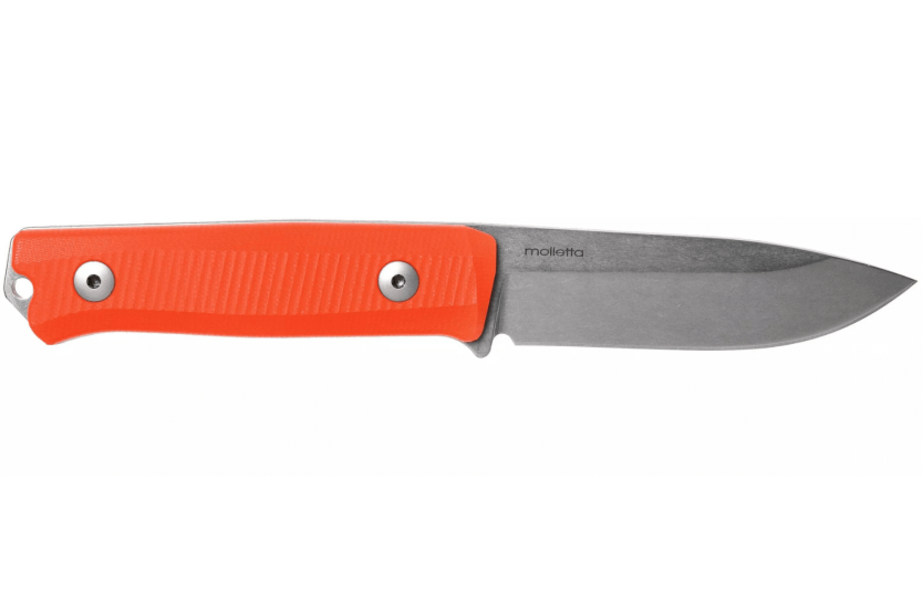LionSteel B40.GOR veitsi 10.3cm terä oranssi G10 kahva + nahkatuppi