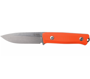 LionSteel B40.GOR veitsi 10.3cm terä oranssi G10 kahva + nahkatuppi