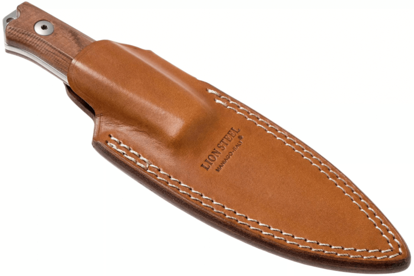 LionSteel B40.ST mes 10.3cm lemmet sandelhout handvat + leren schede