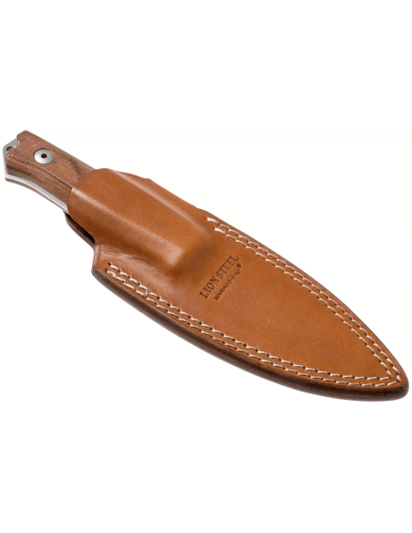 LionSteel B40.ST knife 10.3cm blade sandalwood handle + leather sheath