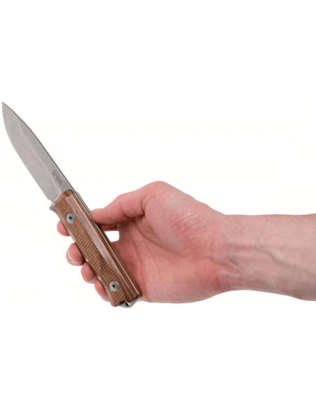 LionSteel B40.ST knife 10.3cm blade sandalwood handle + leather sheath