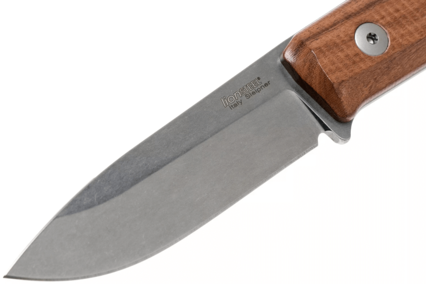 LionSteel B40.ST veitsi 10.3cm terä santelipuu kahva + nahkatuppi
