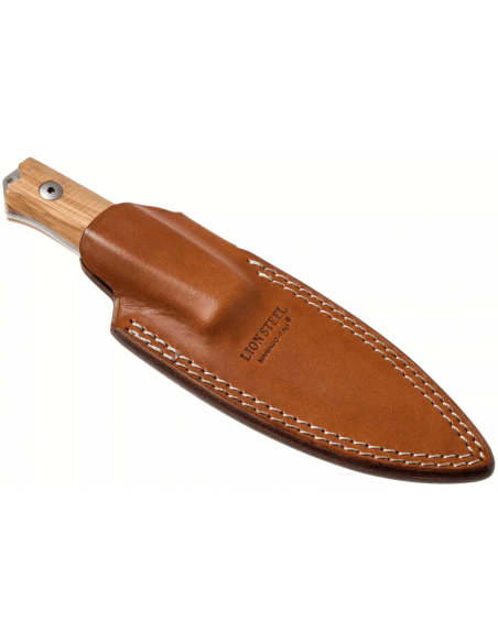 Cuchillo LionsSteel B40.UL 10,3cm mango de madera de olivo + funda de cuero