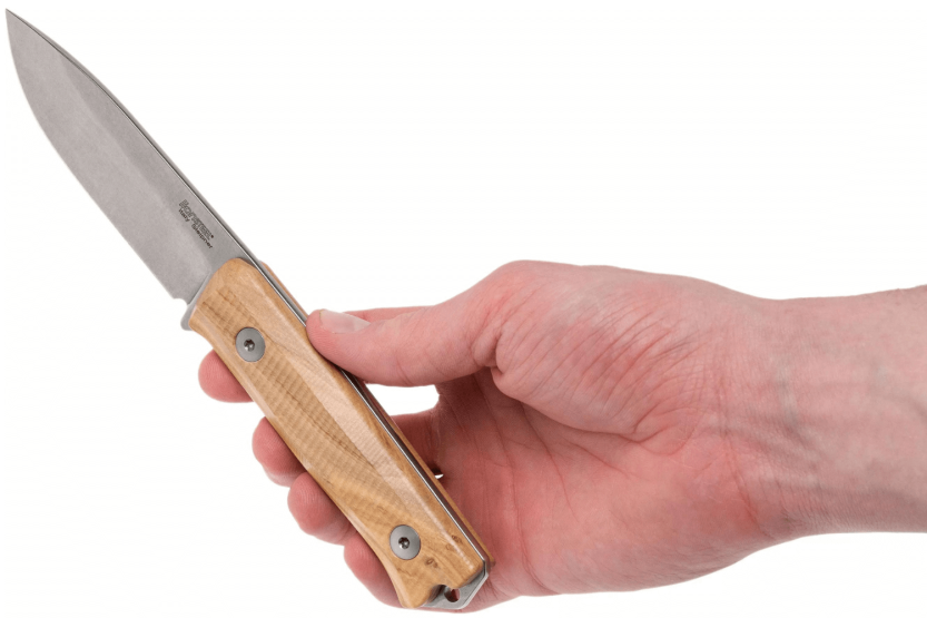 Cuchillo LionsSteel B40.UL 10,3cm mango de madera de olivo + funda de cuero