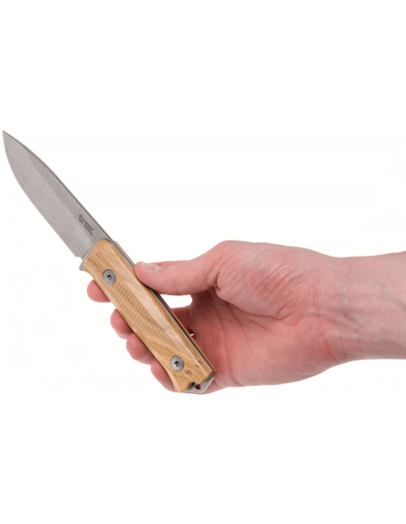 Cuchillo LionsSteel B40.UL 10,3cm mango de madera de olivo + funda de cuero
