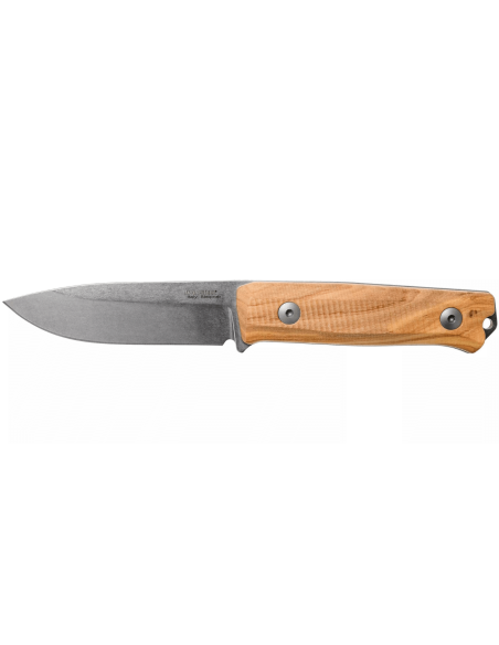 LionsSteel B40.UL kniv 10,3 cm blad oliventræhåndtag + læderskede