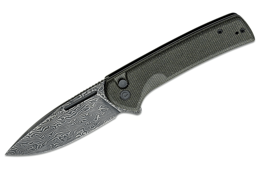 Klappmesser CIVIVI Conspirator C21006DS1 Damastklinge Micarta-Griff schwarz und grün 11,7cm