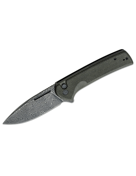 CIVIVI Conspirator C21006DS1 fällkniv Damaskusblad svart och grönt Micarta handtag 11,7cm
