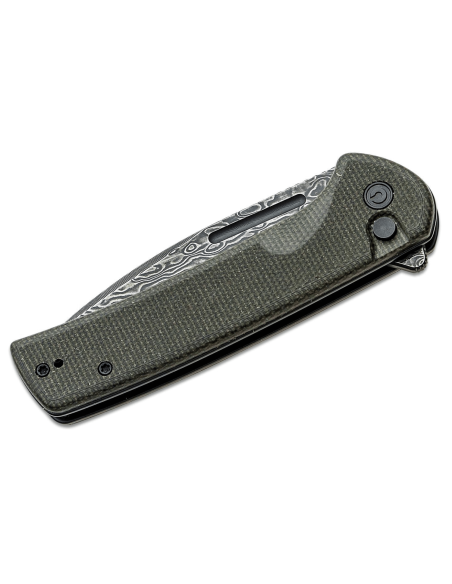 CIVIVI Conspirator C21006DS1 taittoveitsi Damascus terä musta ja vihreä Micarta kahva 11.7cm